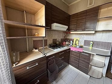 пластиковые столы стулья: Кухонный гарнитур, цвет - Коричневый, ДСП — 1