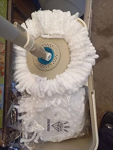 ведро для мытья полов: Швабра с ведром и центрифугой (spin-mop) - Комплект: пластиковое — 4