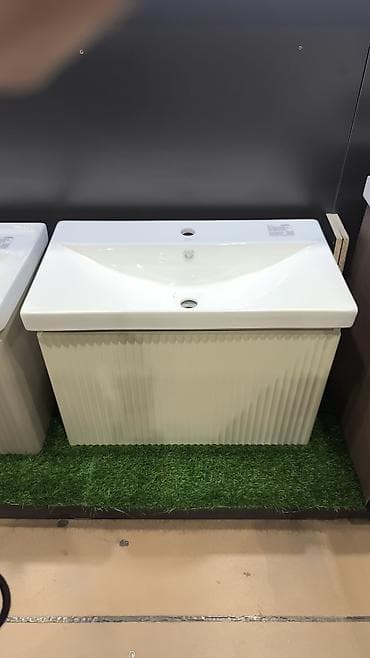 овальная: Тумба для ванны, С раковиной, ЛДСП, цвет - Белый — 9