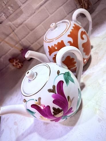 чай термуз: Фарфоровые заварочные чайники, набор из 2 шт - Материал: тонкий — 1