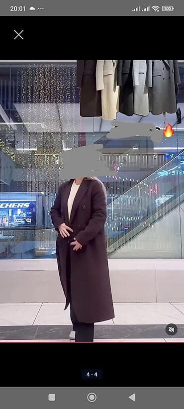 длинные пальто: Двубортное женское пальто макси - Классический прямой крой до — 4