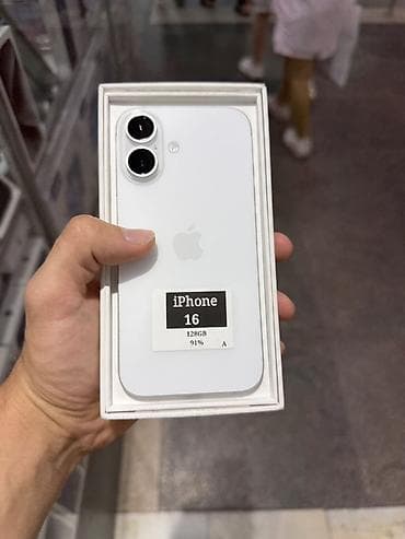 смарт кольцо: IPhone 16, 128 ГБ, белый - Память: 128 GB - Наклейка на устройстве — 1