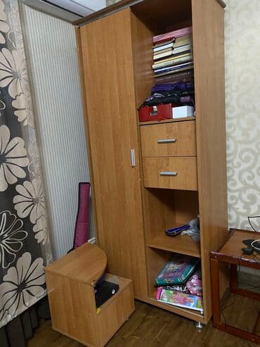 Спальный гарнитур, Б/у, Односпальная кровать, Тумба, Шкаф, Самовывоз at lalafo.kg Спальный гарнитур, Б/у, Односпальная кровать, Тумба, Шкаф, Самовывоз