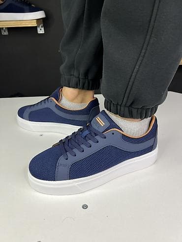 Спорттук бут кийим: Мужские кеды Zegna - Цвет: темно‑синий (верх), белая подошва — 6