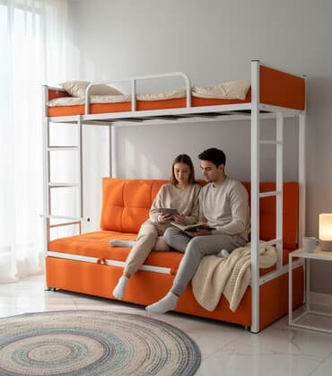 Двухъярусная кровать, Новый, С выкатной системой at lalafo.kg Двухъярусная кровать, Новый, С выкатной системой