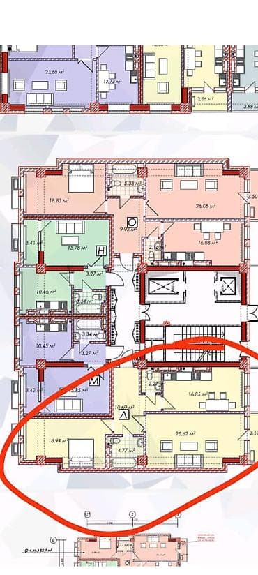 недостроенные дома в бишкеке: 2 комнаты, 83 м², Элитка, 5 этаж, ПСО (под самоотделку) — 7