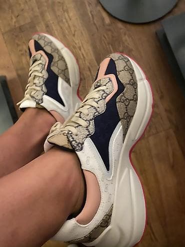 Кроссовки, 38.5, Gucci, Б/у, цвет - Бежевый