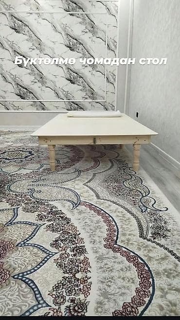 детский письменный стол со стулом: Национальный кыргызский стол, Раскладной, Дерево, цвет - Бежевый — 5