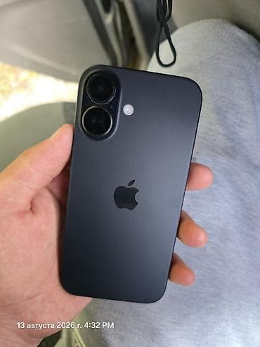 15 plus: IPhone 16, Б/у, 256 ГБ, Black Titanium, Чехол, 91 % — 3