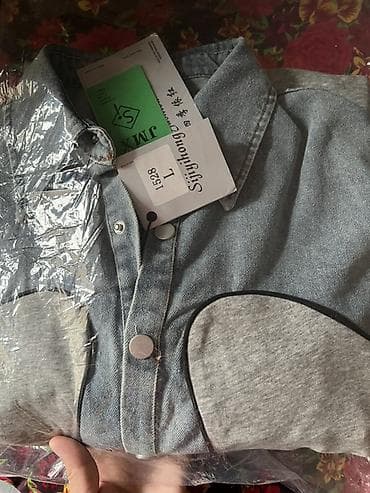 s 36: Повседневное платье, Длинная модель, Джинс, Платье-рубашка, L, Стандарт — 3