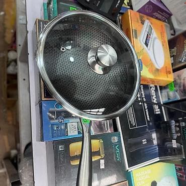 Сковорода из нержавеющей стали с крышкой - Материал: нержавеющая at lalafo.kg Сковорода из нержавеющей стали с крышкой - Материал: нержавеющая