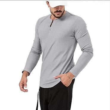 белый брюки: Новая мужская футболка с длинным рукавом, серая. Размер XXXL (54-56) — 5