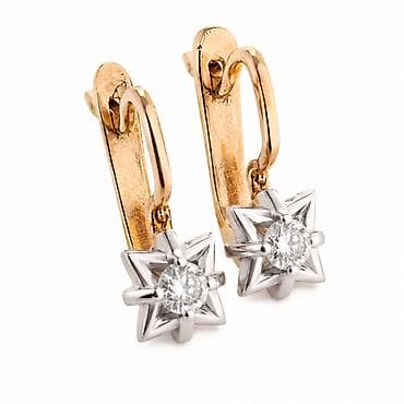 Серьги из красного золота 585 с муассанитом — ADAMANT, артикул 27412
