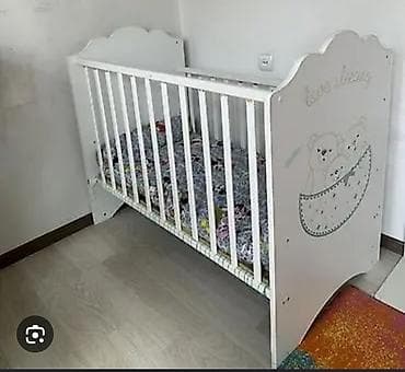 Балдар дүйнөсү: Продаю манеж кроватку б/у в хорошем состоянии с матрасом. в — 4