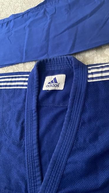 Эркектер кийими: Кимоно для дзюдо adidas (синее), комплект из куртки и брюк. - — 4