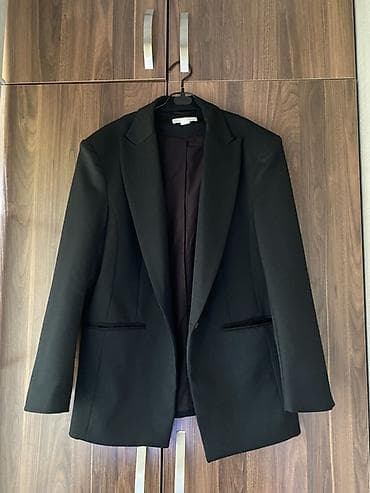 Спецодежда: Классический чёрный оверсайз пиджак H&M - Модель: однобортный — 1