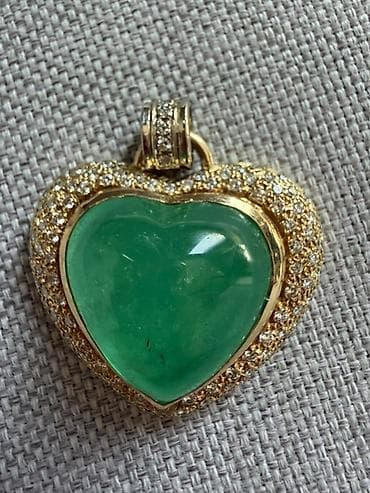 Үлпөт көйнөктөрү жана аксессуарлар: Кулон, Үлгүсү 750, Изумруд, Жаңы, Жүрөктөр — 3