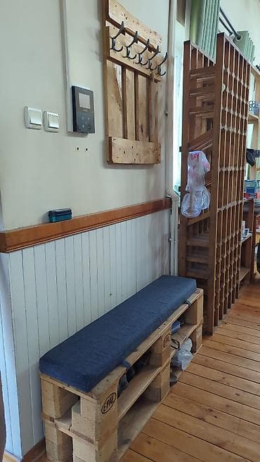 Гарнитур для прихожей, Б/у, Вешалка, Дерево, Самовывоз, цвет - Коричневый