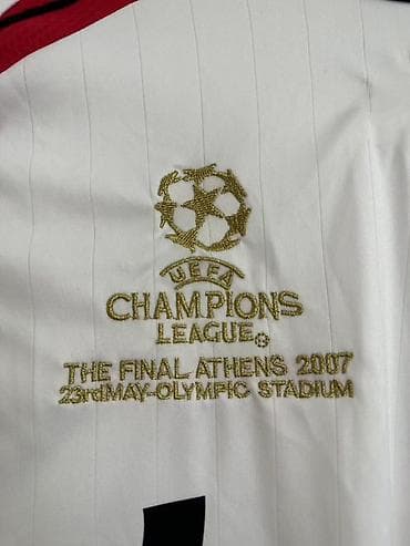 форма для фудбола: Футбольная майка AC Milan – выездная версия сезона 2006/07 с финальным — 3