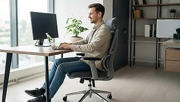 Офисное кресло, С колесиками, цвет - Черный at lalafo.kg Офисное кресло, С колесиками, цвет - Черный