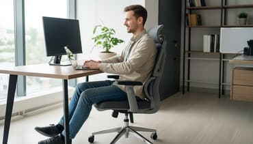 кресло для работы за компьютером: Офисное кресло, С колесиками, цвет - Черный — 1