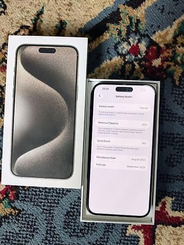 Redmi: IPhone 15 Pro Max, Б/у, 256 ГБ, Black Titanium, Коробка, 85 % — 3