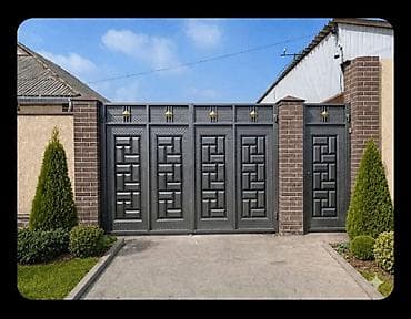 Распашные ворота: Стальные уличные ворота для частного дома - Материал: сталь — 10