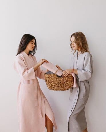 домашние халаты больших размеров: Халат, Вафельное полотно, Турция, XS, S, M — 12