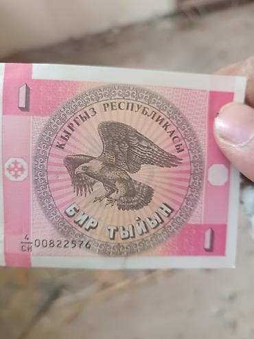 Банкнота Кыргызстана — 1 тыйын. Описание: - Номинал: 1 тыйын. - — 2