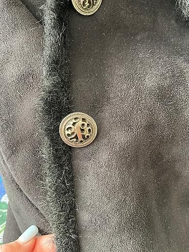 эко куртки: Пальто, Классика, Зима, Эко мех, По колено, С капюшоном, M — 6