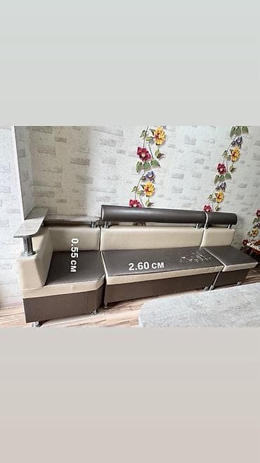 кухонный горнитура: Кухонный мягкий уголок, Другой материал, цвет - Коричневый — 1