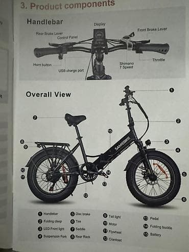 range over: Электровелосипед SAMEBIKE (складная рама) - Прочная складная рама с — 10