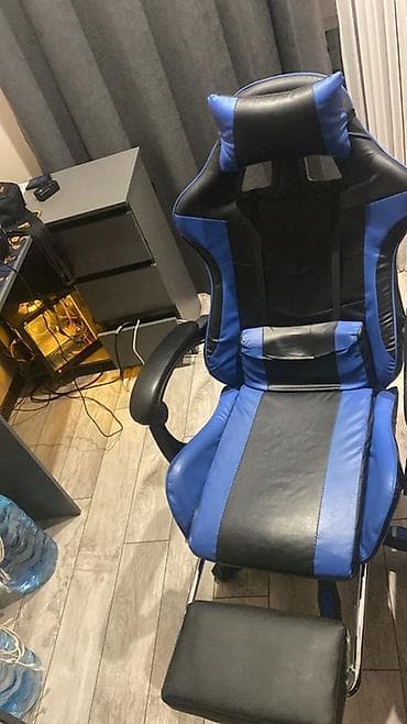 Игровое кресло, С колесиками, Экокожа