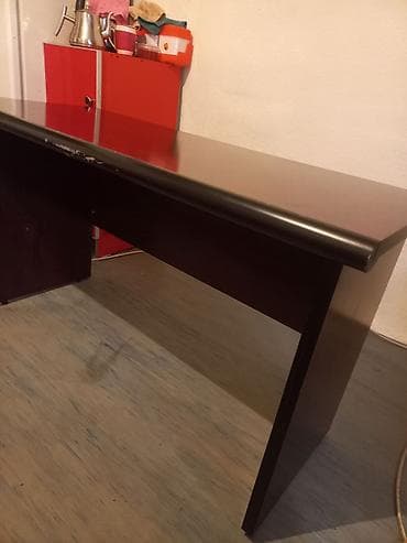 Офисная мебель: Офисный стол, Нерегулируемый, цвет - Коричневый, Прямоугольный, ЛДСП — 2