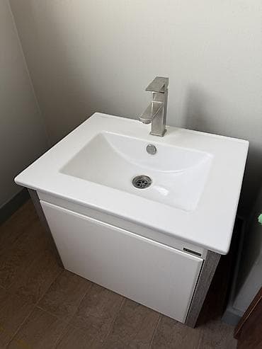 овальное зеркало: Тумба для ванны, Б/у, С раковиной, Дерево, Самовывоз, Платная доставка, цвет - Серый — 6