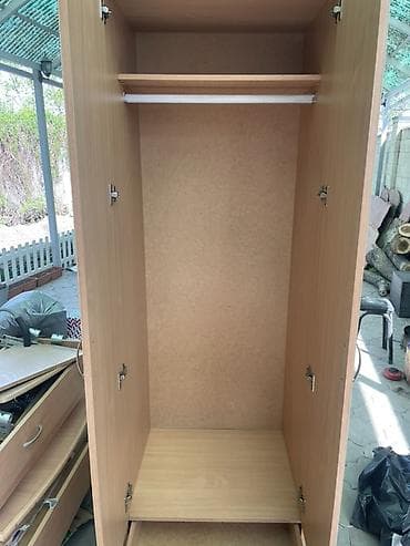 ручки для кухонной мебели в леруа: Двухдверный платяной шкаф с выдвижными ящиком - Материал: ЛДСП с — 2