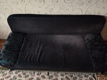 диван черный: Раскладной диван, Б/у — 2