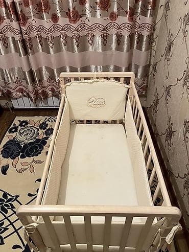 спальный мишок: Манеж Детская кроватка из светлого массива (натуральное дерево) с — 3