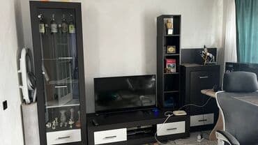 кухонный стол с стулями: Гарнитур для зала, Новый, Тумба под ТВ, Самовывоз, цвет - Черный — 2