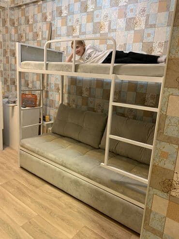 двухъярусная кровать диван: Кровать двухъярусный Раскладной Кровать Полимерная порошковая — 3
