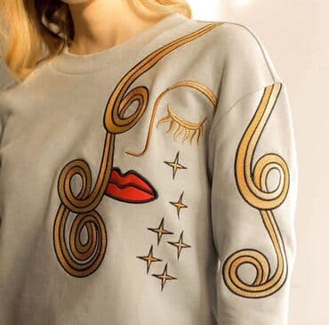 печать на наклейках: Машинная вышивка на одежде и текстиле - Индивидуальные дизайны: от — 1