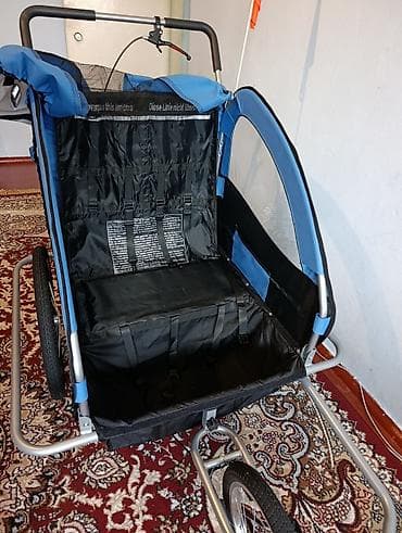 велоколяски: Детский велосипедный прицеп‑коляска (двухместный) - Вместительная — 3