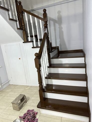 Готовые перила: Деревянная лестница Для дома, Бесплатная доставка, Вид дерева: Лиственница, Стиль: Лофт — 10