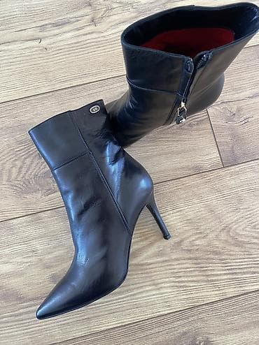 Мокасины и лоферы: Бордовые женские сапоги Ekoniка из бархата - Материал верха: мягкий — 6