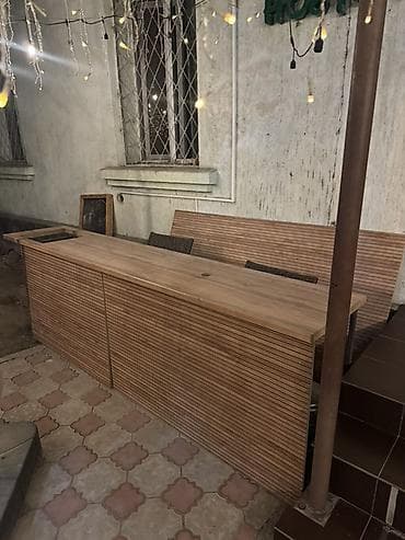 Столы: Барная стойка/прилавок из дерева с реечным фасадом Брал за 25000 цена — 2