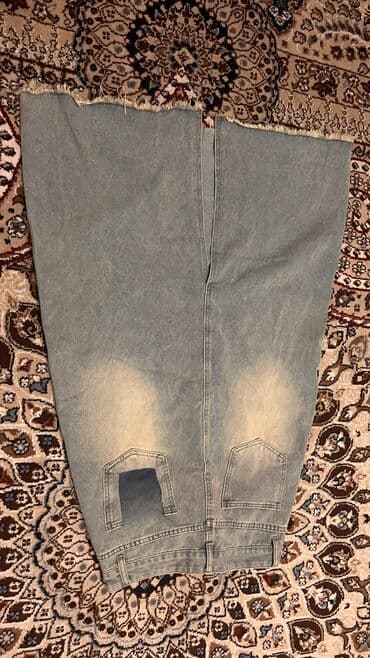 теннисный юбка: Юбка, Модель юбки: Трапеция, Макси, Джинс, Высокая талия, С вырезом — 2