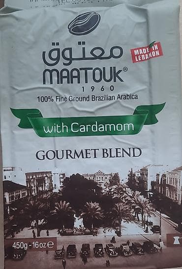 бобы жареные: MAATOUK Gourmet Blend with Cardamom — молотый кофе арабика с — 1