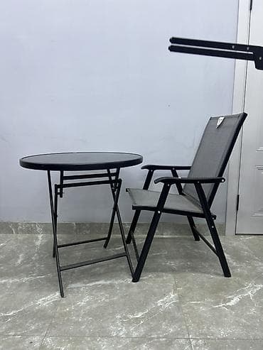 стол стулями: Комплект садовой мебели, Стол, Стекло — 2