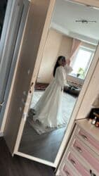 свадебное платье для беременных напрокат: Бальное платье, Длинная модель, цвет - Белый, L — 3