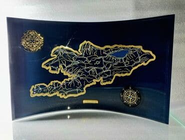 Карта КР / Карта ИК на гнутом стекле толщиной 1 см. высота 25см ширина